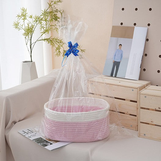 Natural storage basket with ribbons Bowlift
