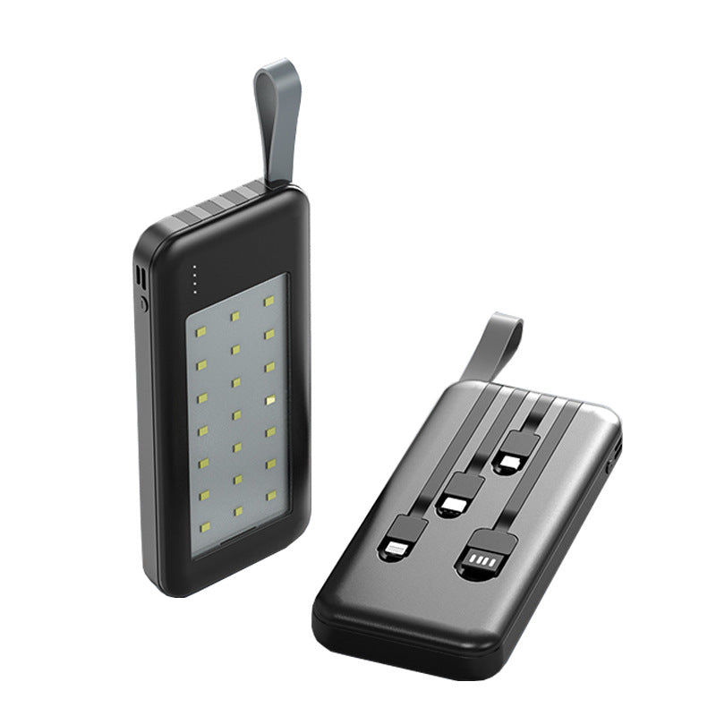Portable power bank with integrated LED light Bowlift