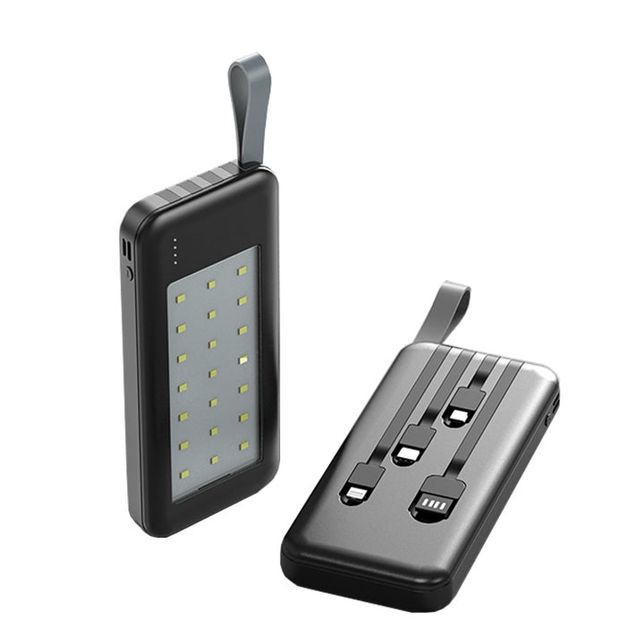 Portable power bank with integrated LED light Bowlift