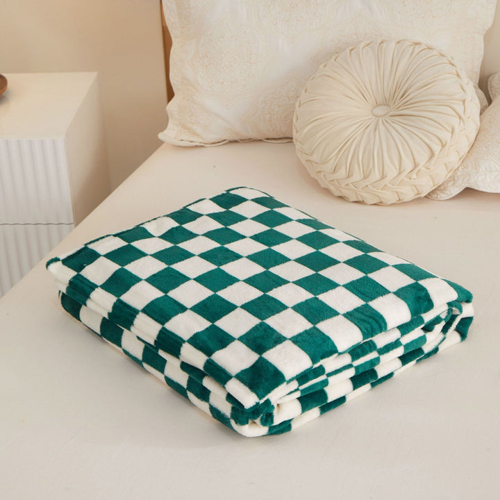 Checkered Fleece Throw Blanket