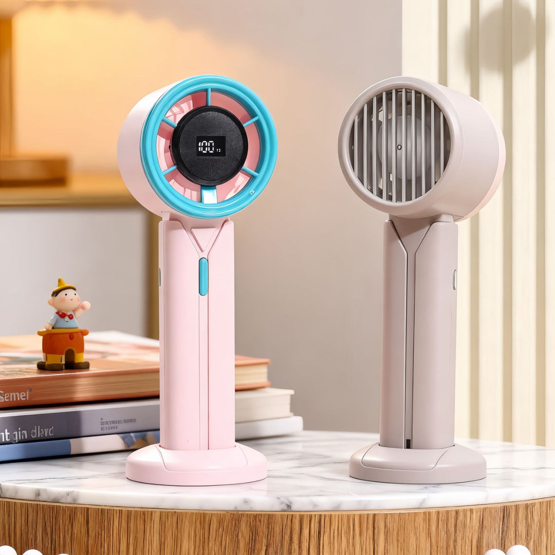 Women Portable Fan with USB Connection and Digital Display Bowlift
