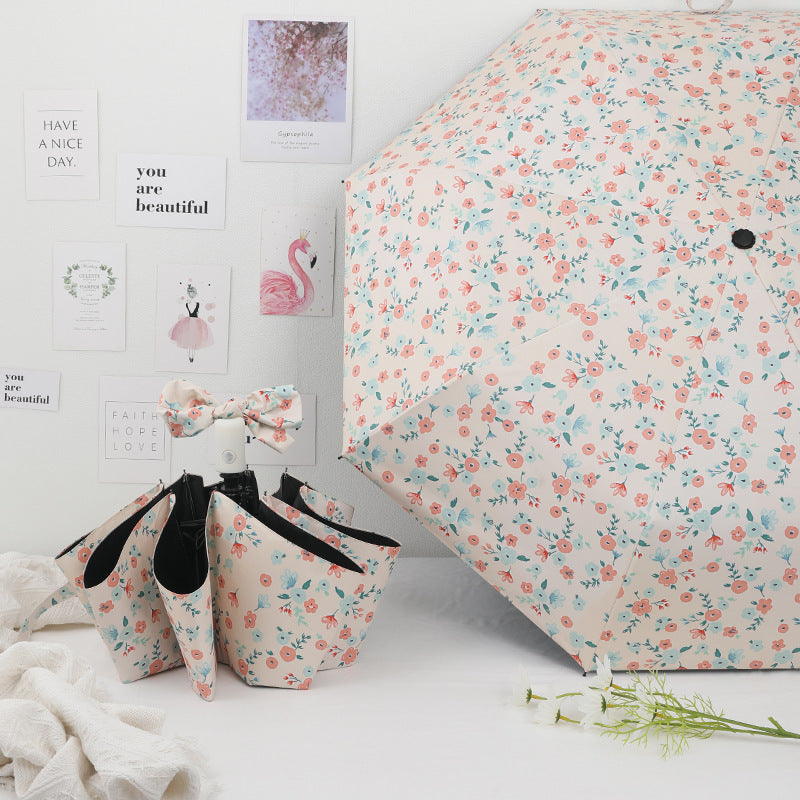 Ladies Automatic Umbrella with Colorful Floral Design Bowlift