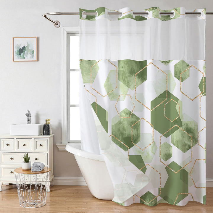 Geometric Pattern Shower Curtain Bowlift