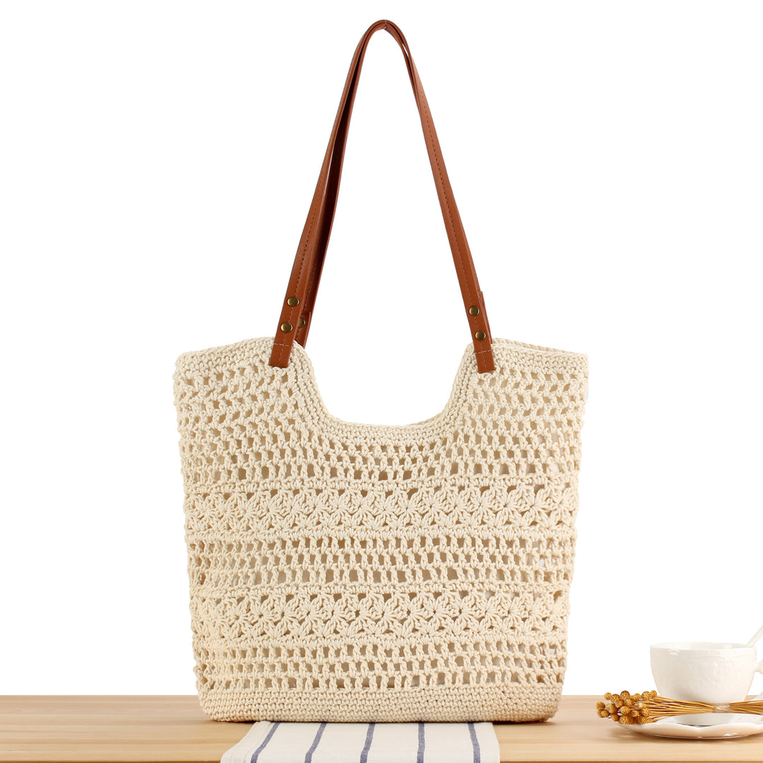 Handbag Made of Braided Macrame with Sturdy Leather Straps Bowlift