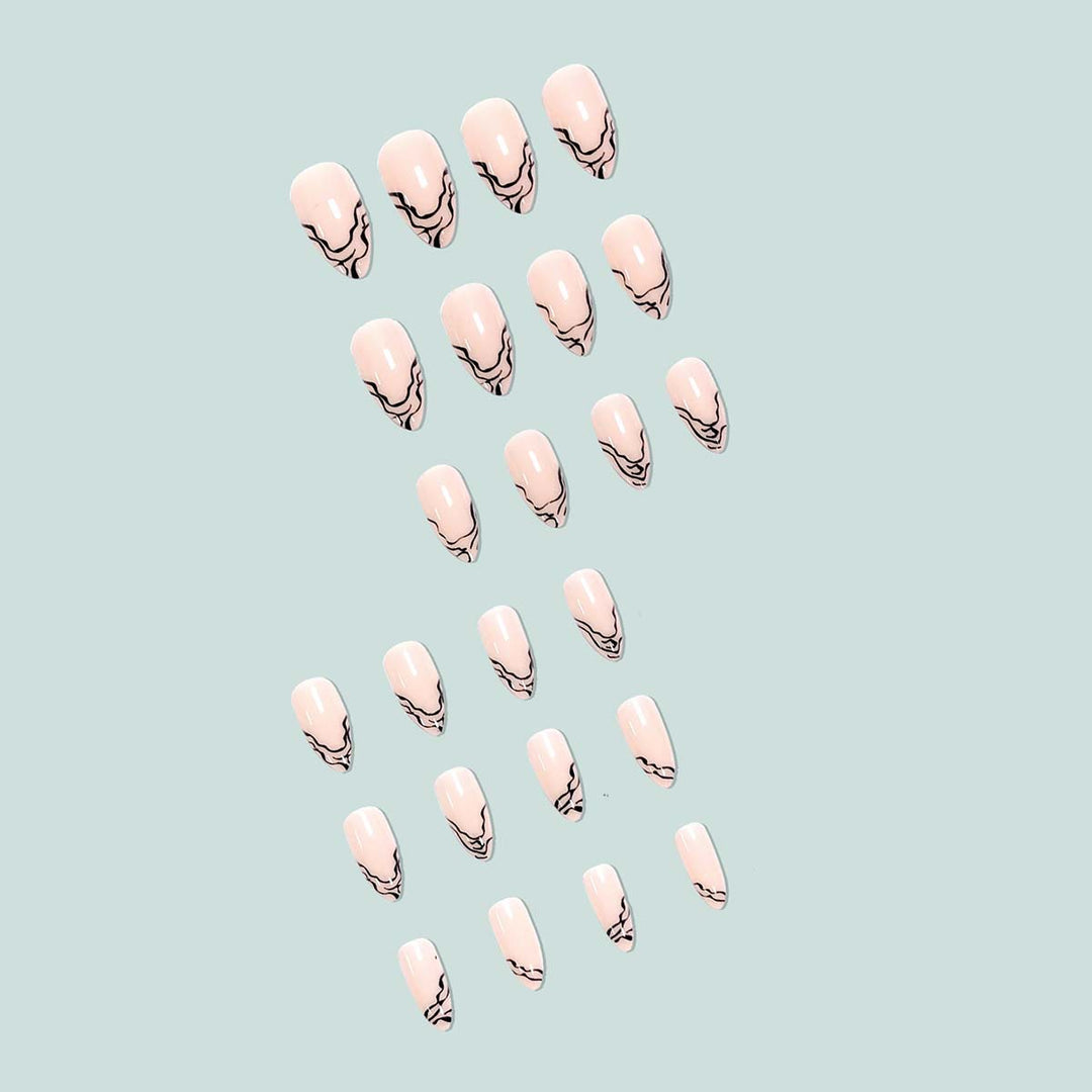 Artful stiletto nails with modern line patterns Bowlift