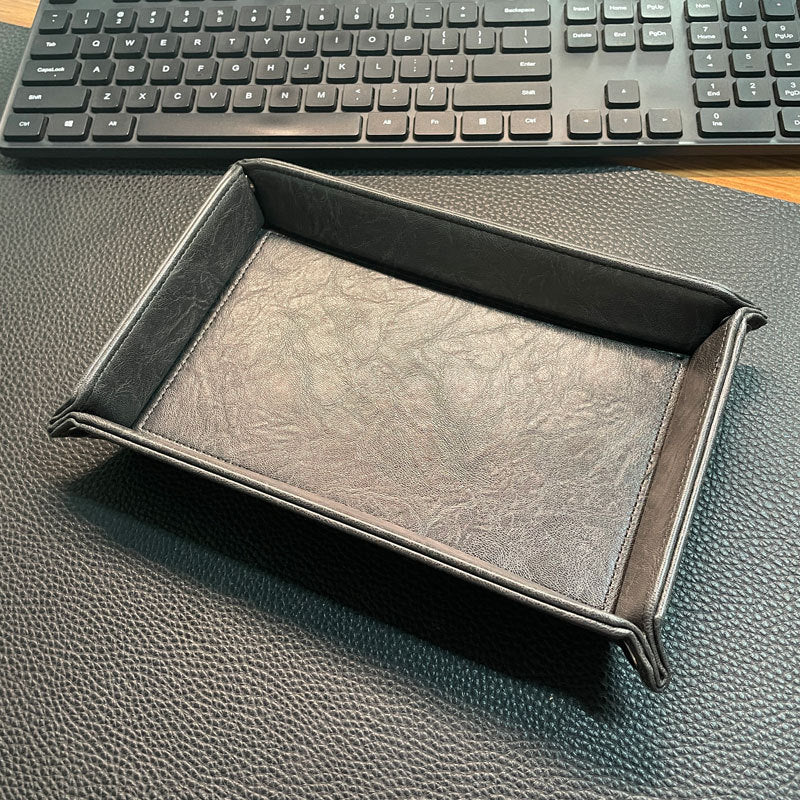 Stylish Leather Organizer Tray Bowlift