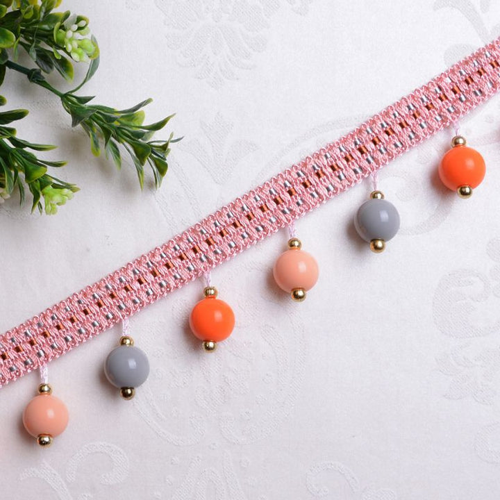 Decorative lace trim with colorful pendants Bowlift