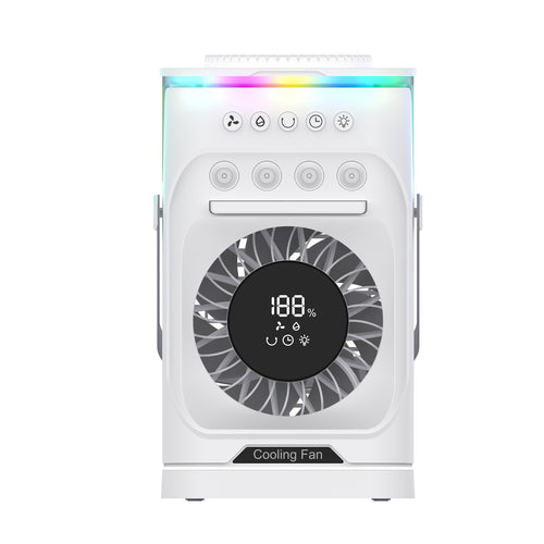 Portable Humidifying Cooling Fan with LED Features Bowlift