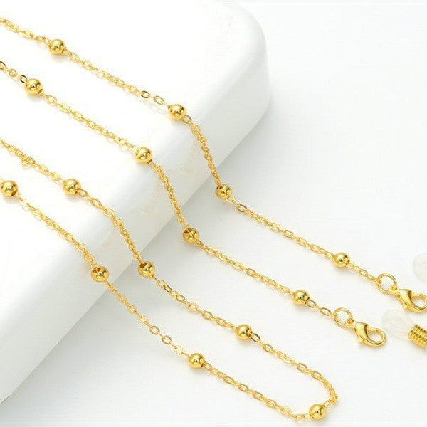 Silver Beaded Eyewear Chain Bowlift