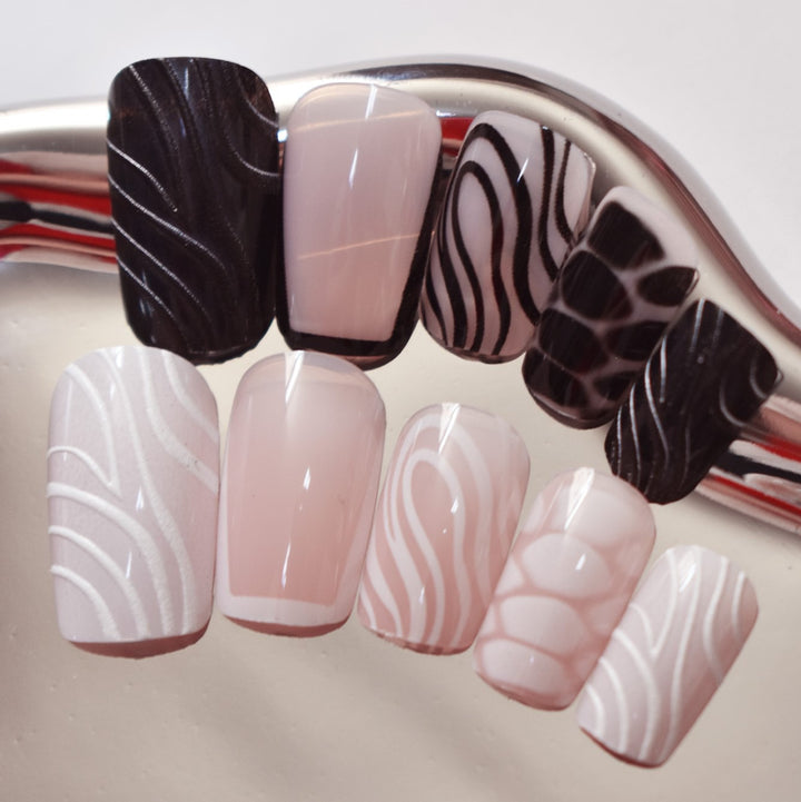 Detailed Artistic Press-On Nail Designs Bowlift