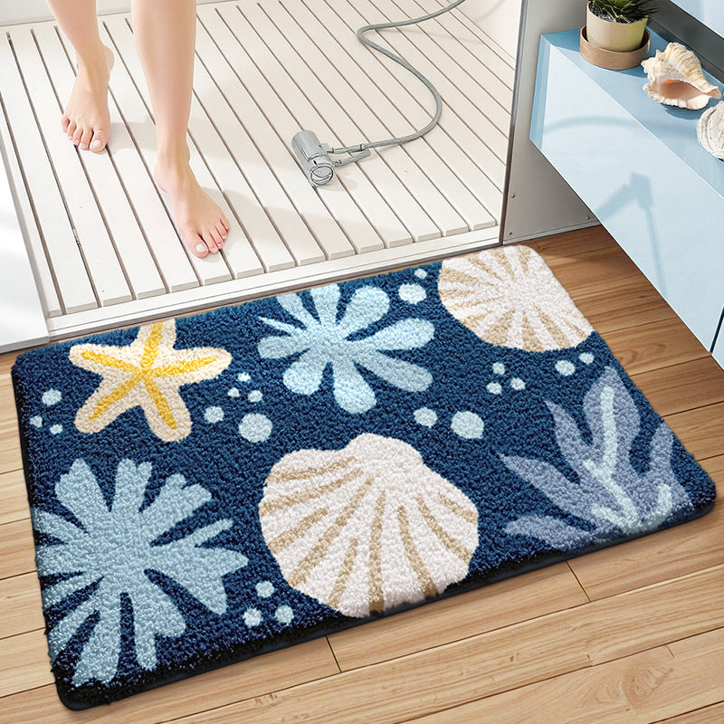 Unisex Coastal-Themed Bath Mat Bowlift
