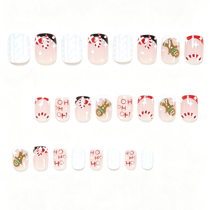Festive Holiday-Themed Press-On Nail Art Bowlift
