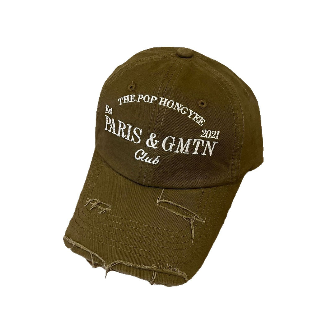 Men's Distressed Cotton Twill Baseball Cap Bowlift