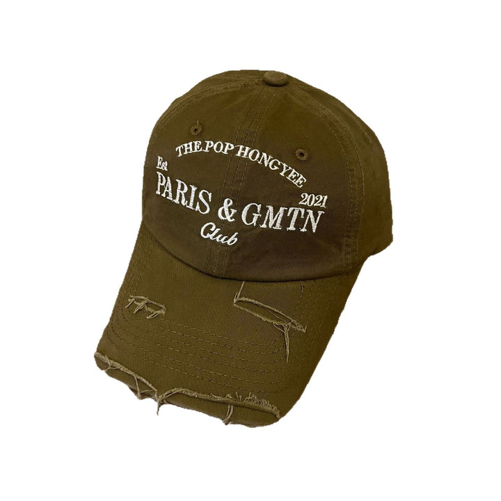 Men's Distressed Cotton Twill Baseball Cap Bowlift