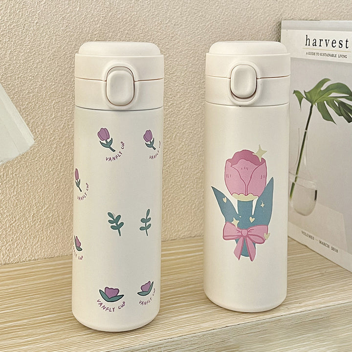 Women's Insulated Drinking Bottle with Innovative Leak Proof Bowlift