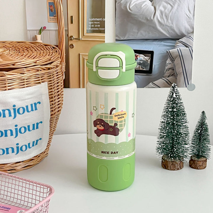 Women's Insulated Bottle with Cute Dog Design Bowlift