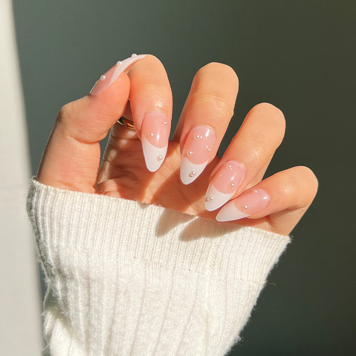 Artful acrylic nails with elegant French tip Bowlift