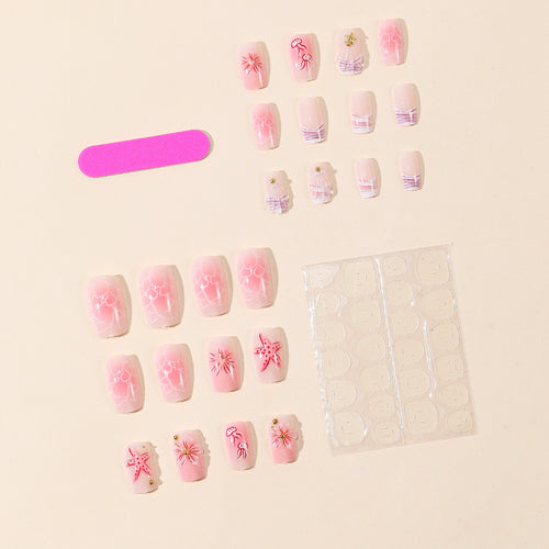 Artistic Floral Acrylic Nail Art Extensions Bowlift