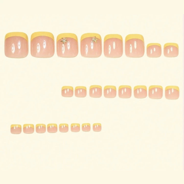 Acrylic nail set with elegant French manicure and delicate accents Bowlift