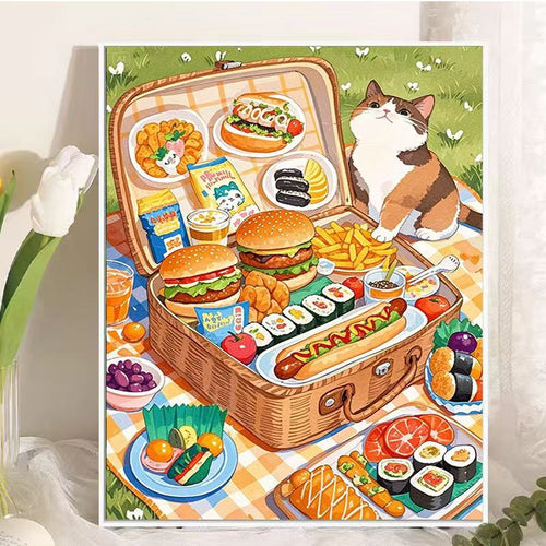 Picnic-Themed Food Illustration Wall Art Bowlift
