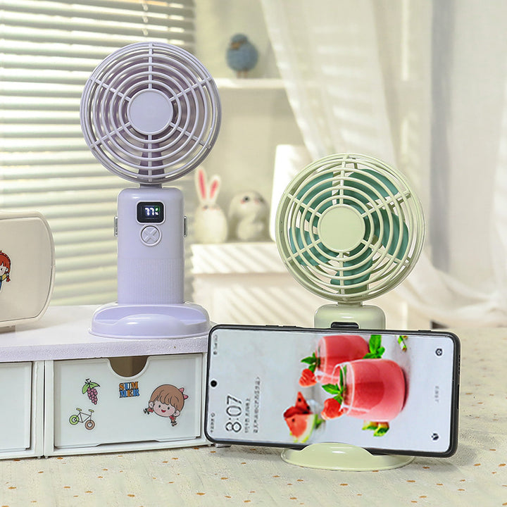 Ladies Portable Mini Fan with Digital Display Bowlift