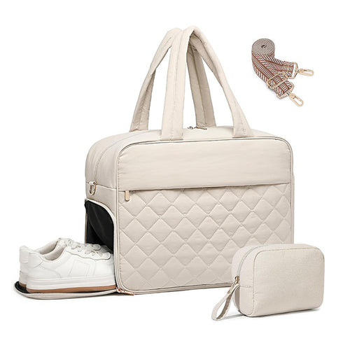 Quilted Multi-Functional Sports Duffle Bag Bowlift