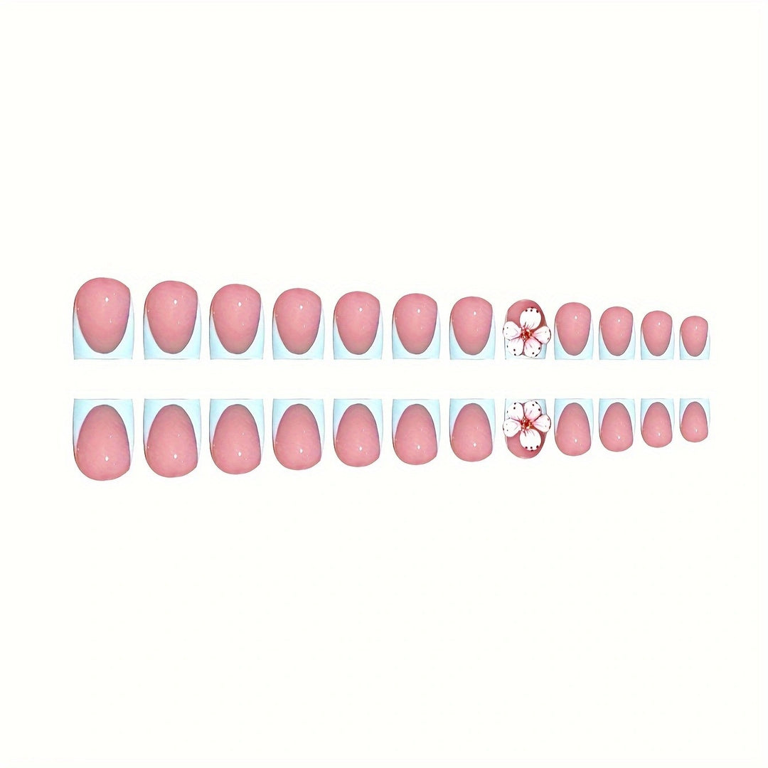Artistic Floral Print Press-On Nails Bowlift