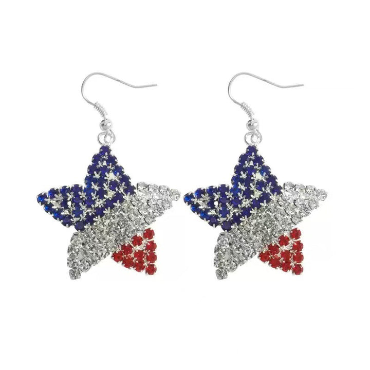 Women's heart-shaped rhinestone statement earrings with multi-row crystal embellishments and fishhook closure Bowlift