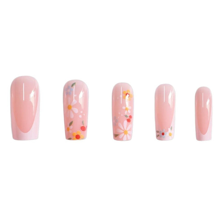 Floral Acrylic Nail Art Bowlift