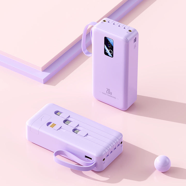 portable fast-charging power bank with integrated charging cables Bowlift