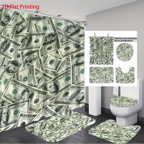Digital Dollar Bill Bathroom Set Bowlift