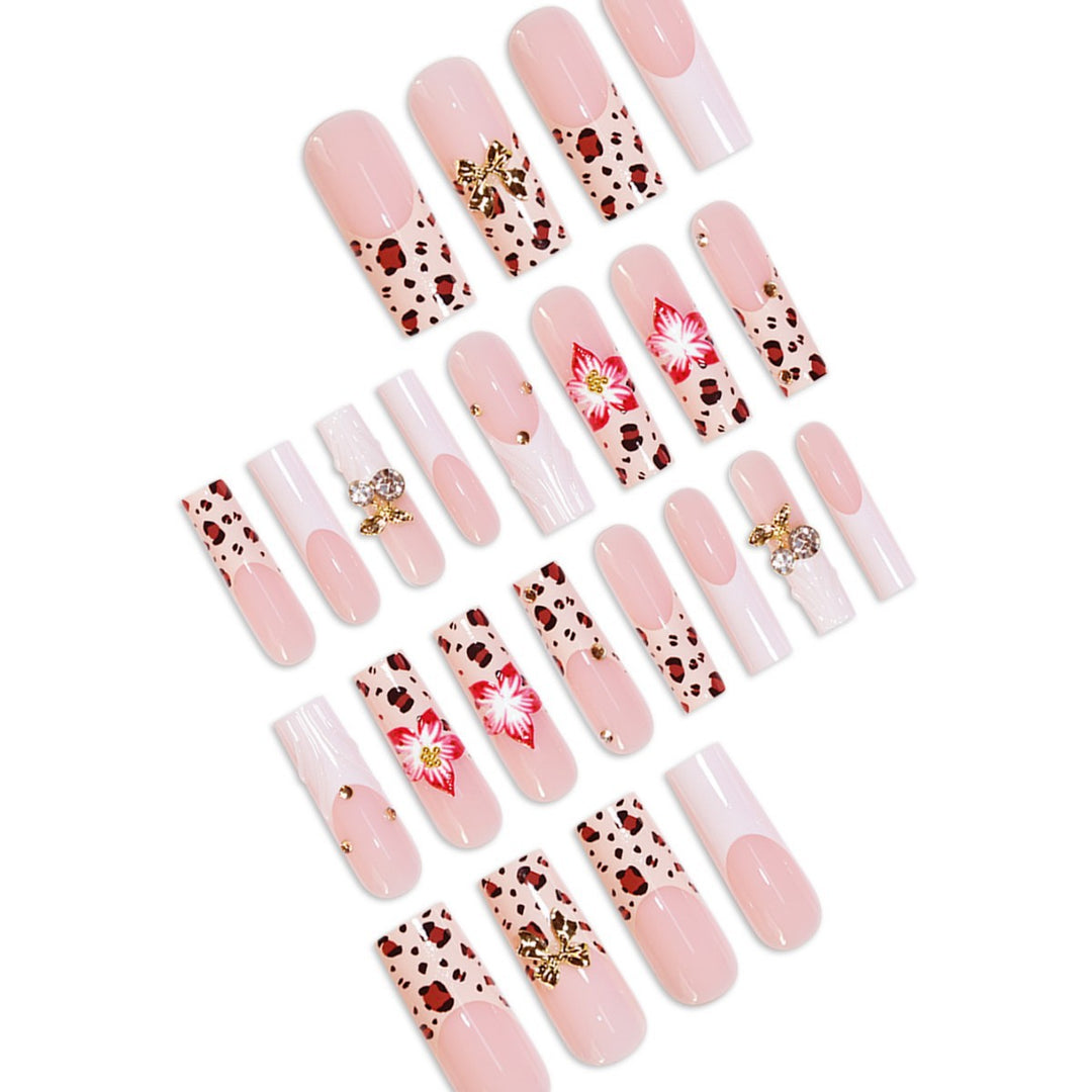 Artistic 3D Floral Press-On Nail Extensions Bowlift