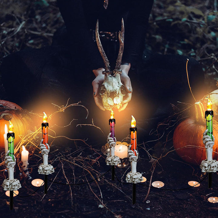Decorative Halloween Skull Candle Stake