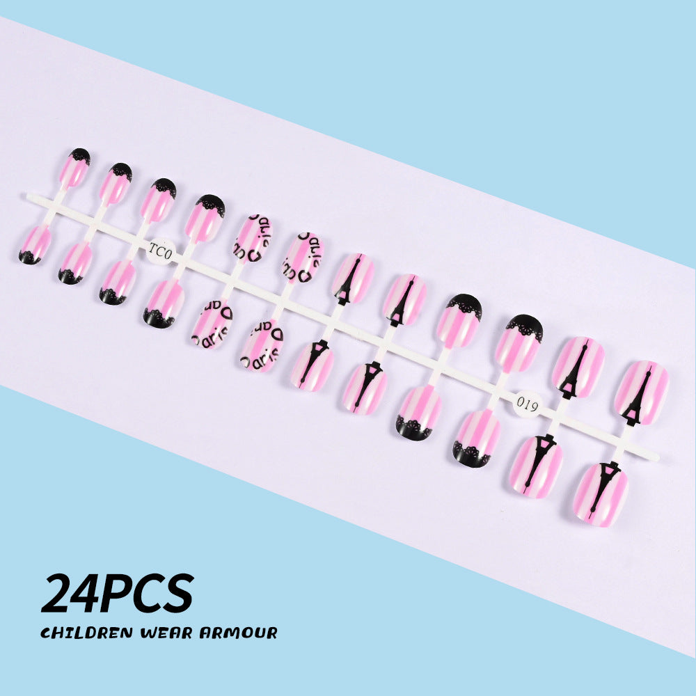 Children's Fun-Themed Press-On Nail Set Bowlift
