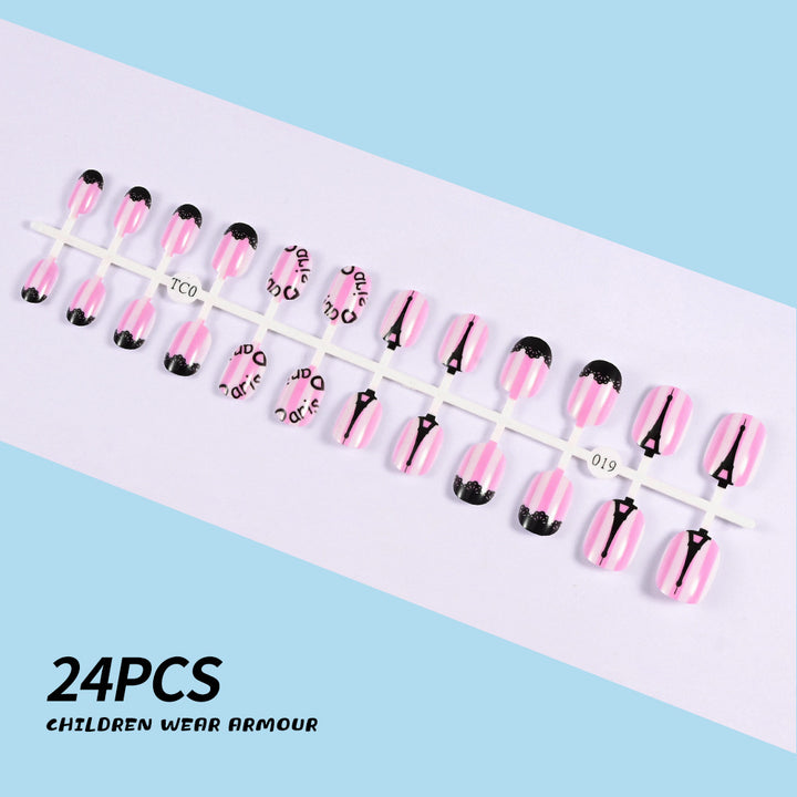 Children's Fun-Themed Press-On Nail Set Bowlift