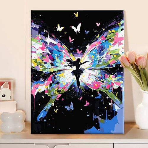 Abstract Butterfly Canvas Wall Art Bowlift