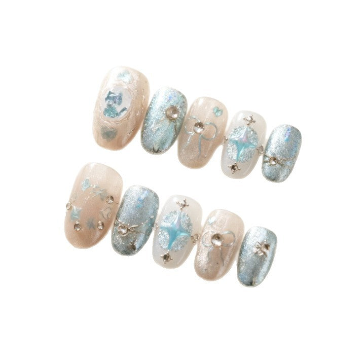 Artificial nails with elegant star design Bowlift