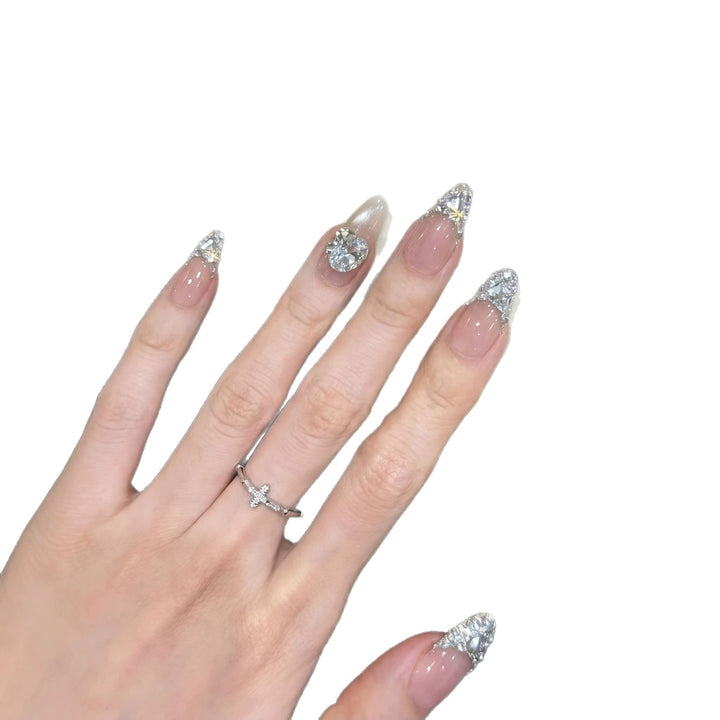 Elegant Rhinestone-Accented Press-On Nail Tips Bowlift