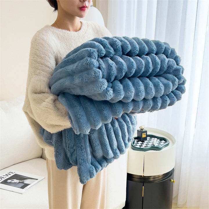 Women's Ultra-Soft Cuddly Blanket with Wave Structure Bowlift