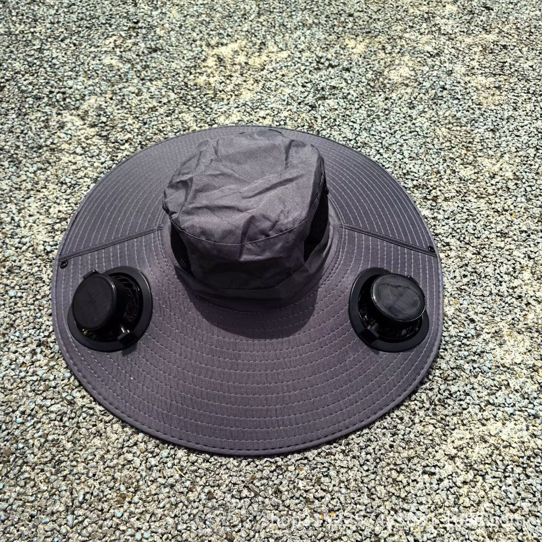 air-cooled sun hat with removable USB fans and wide neck protection Bowlift