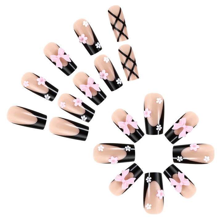 Decorative Floral Press-On Nail Art Set Bowlift