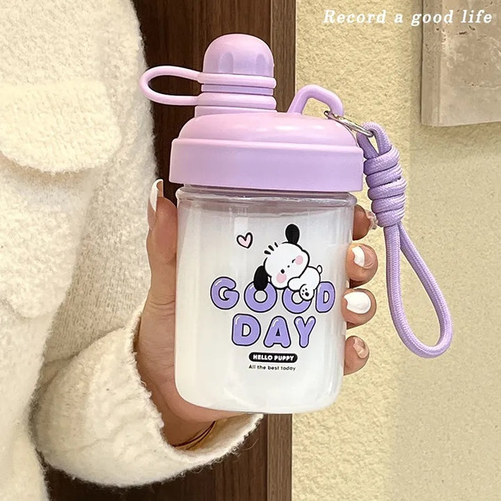 Women's Fun Drinking Bottle with Practical Carrying Strap Bowlift