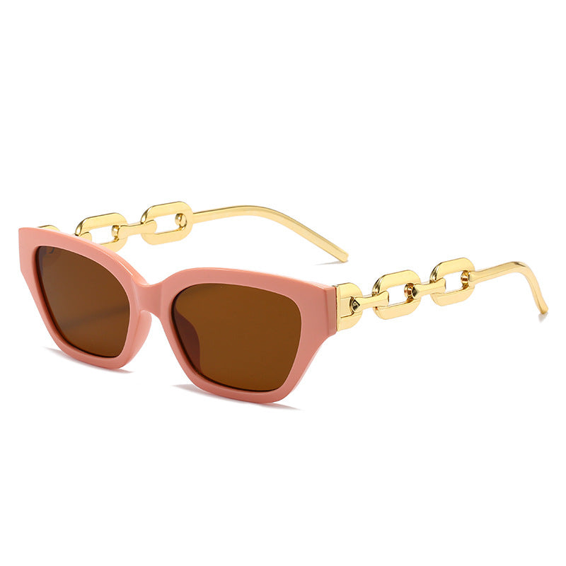 Ladies fashionable Cat-Eye sunglasses with luxurious chain frame Bowlift