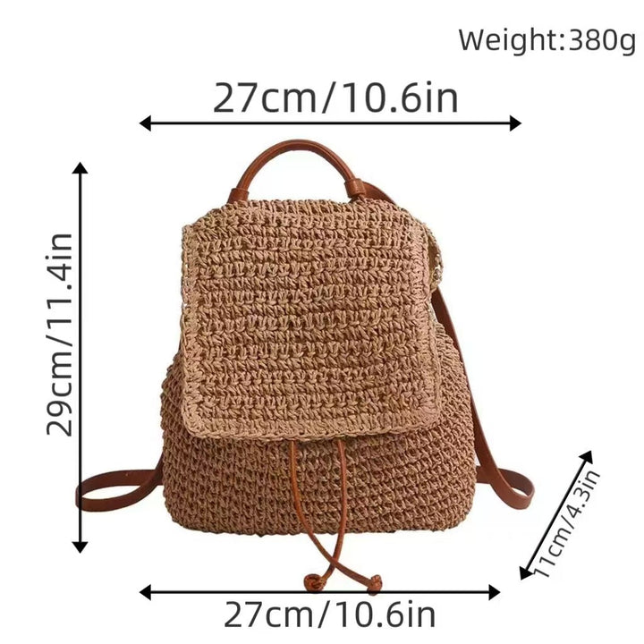 Backpack with Hand-Crocheted Design and Sturdy Leather Straps Bowlift