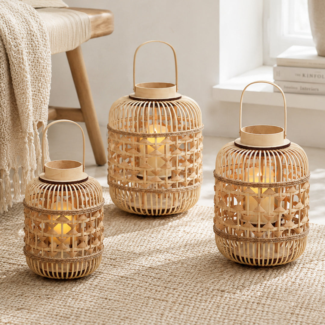 Decorative Lantern made of woven bamboo Bowlift