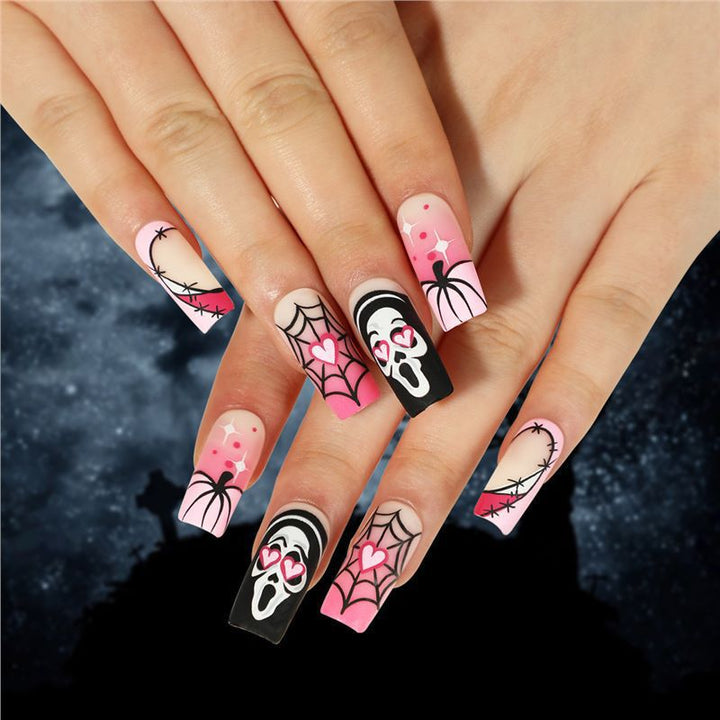 Artistic Halloween Themed Press-On Nail Extensions Bowlift