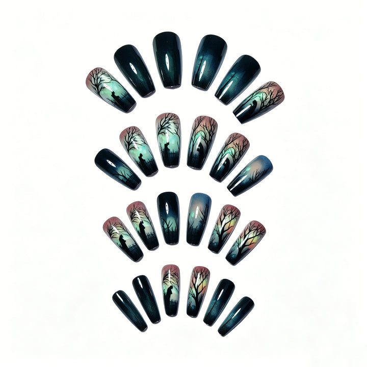 Artistic Night Scene Nail Art Bowlift