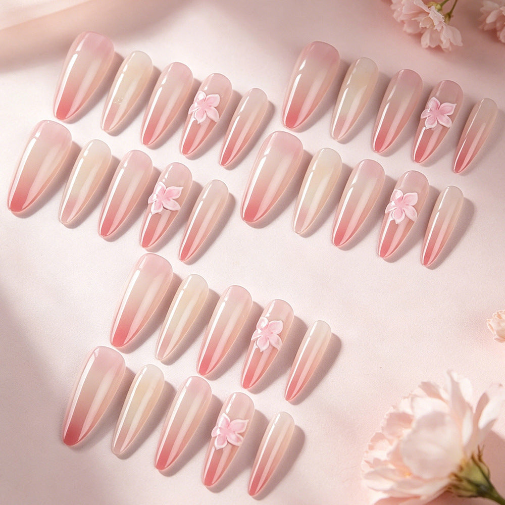 Elegant Floral Press-On Nails Bowlift