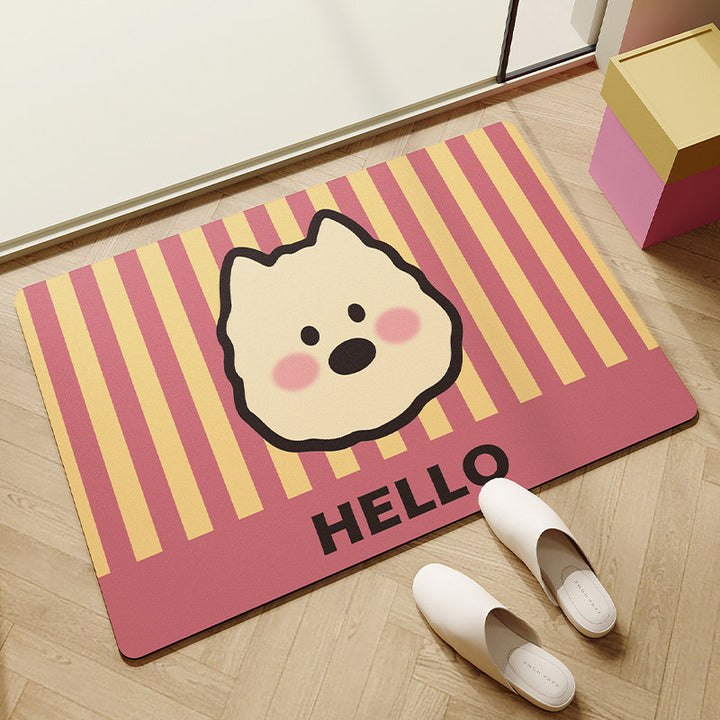 Playful Dog-Themed Welcome Mat