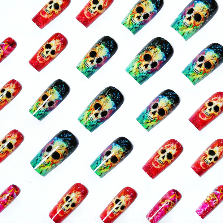 Artistic Skull Nail Art Bowlift